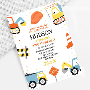 Invitation d'anniversaire pour enfants Camion à be