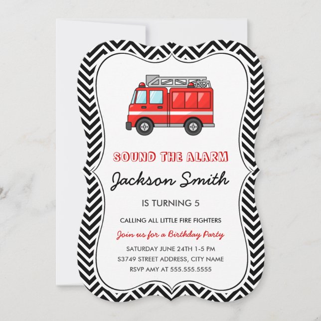 Invitation d'anniversaire pour enfants Camion de p (Devant)