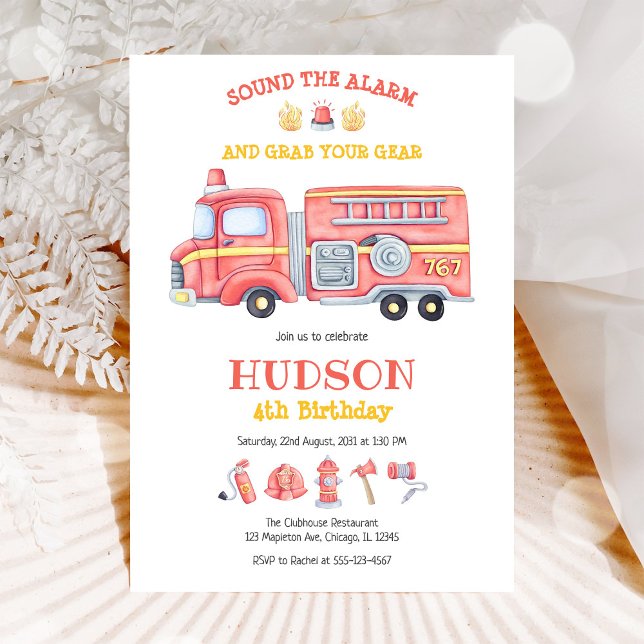 Invitation d'anniversaire pour enfants camion de p (Créateur téléchargé)