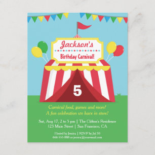 Invitation d'anniversaire pour enfants Carnaval Co