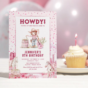 Invitation d'anniversaire pour enfants Cowgirl Ros