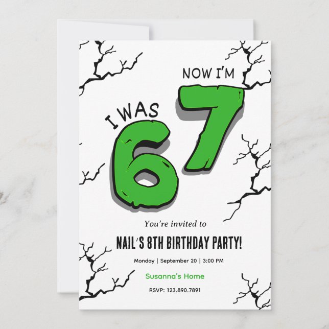 Invitation d'anniversaire pour enfants de 7 ans –  (Devant)