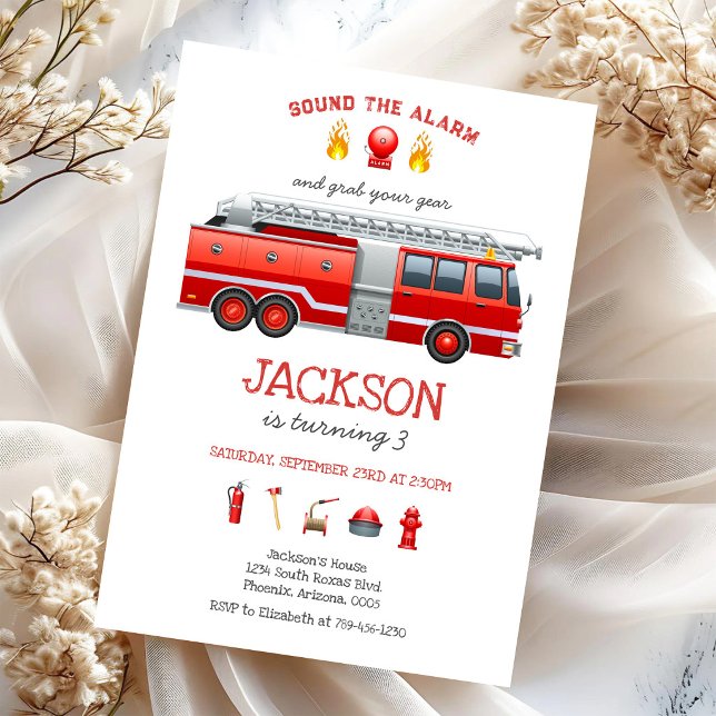 Invitation d'anniversaire pour enfants de camion d (Créateur téléchargé)