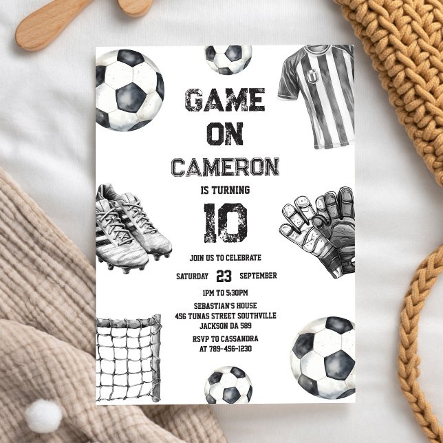 Invitation d'anniversaire pour enfants de football (Créateur téléchargé)
