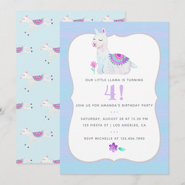 Invitation d'anniversaire pour enfants de tout âge (Devant / Derrière)