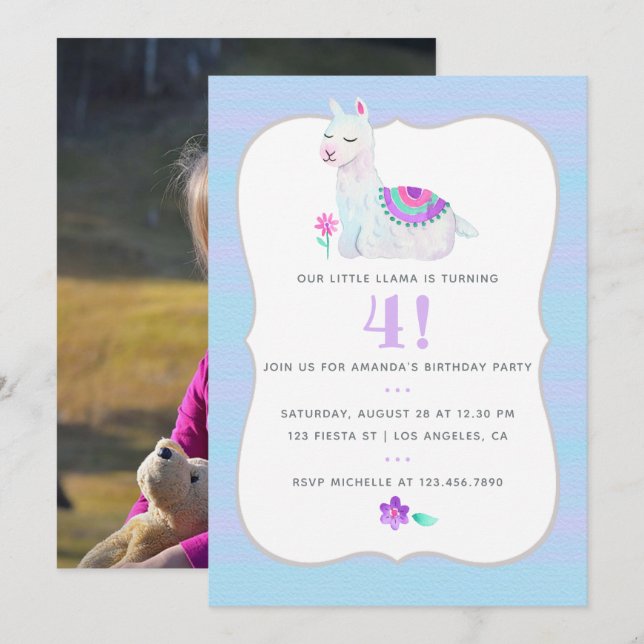 Invitation d'anniversaire pour enfants de tout âge (Devant / Derrière)