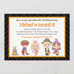 Invitation d'anniversaire pour enfants déguisés po