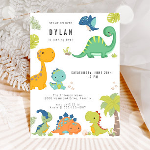 Invitation d'anniversaire pour enfants dinosaures