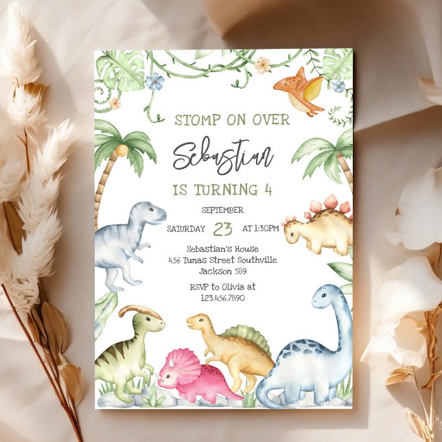Invitation d'anniversaire pour enfants dinosaures (Créateur téléchargé)