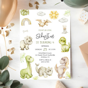 Invitation d'anniversaire pour enfants dinosaures