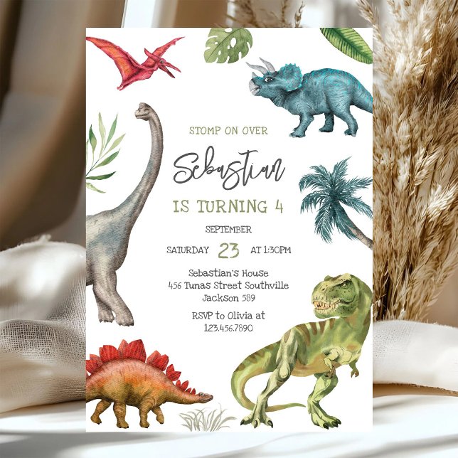 Invitation d'anniversaire pour enfants dinosaures (Créateur téléchargé)