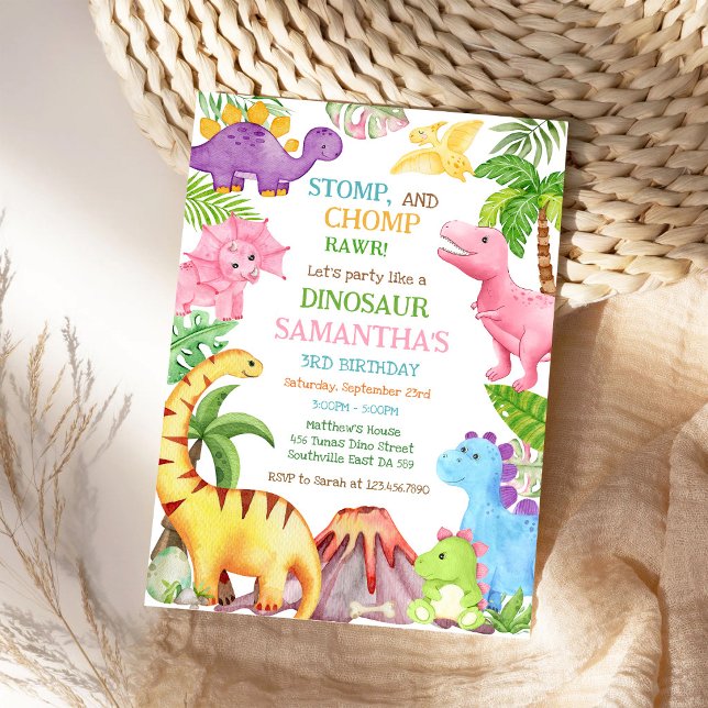 Invitation d'anniversaire pour enfants dinosaures (Créateur téléchargé)