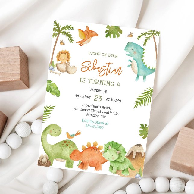 Invitation d'anniversaire pour enfants dinosaures (Créateur téléchargé)
