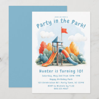 Invitation d'anniversaire pour enfants Fête au Par