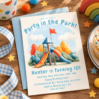 Invitation d'anniversaire pour enfants Fête au Par