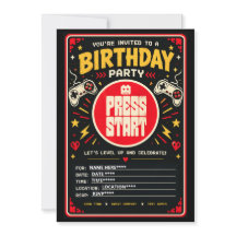 Invitation d'anniversaire pour enfants gamers