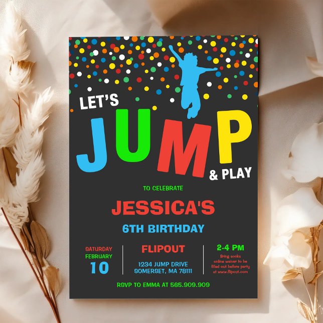 Invitation d'anniversaire pour enfants Let's Jump  (Créateur téléchargé)