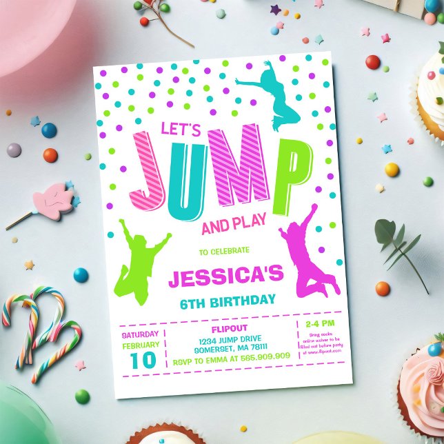 Invitation d'anniversaire pour enfants Let's Jump  (Créateur téléchargé)