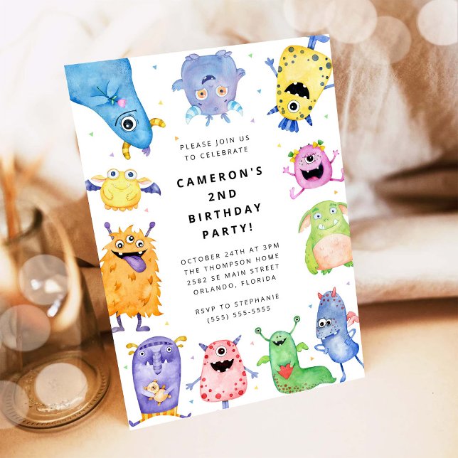 Invitation d'anniversaire pour enfants Monstre Mig (Créateur téléchargé)