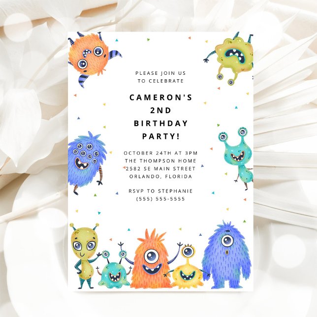 Invitation d'anniversaire pour enfants Monstre Mig (Créateur téléchargé)