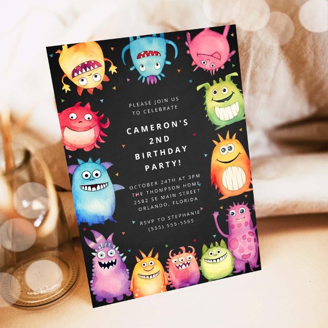 Invitation d'anniversaire pour enfants Monstre Mig (Créateur téléchargé)