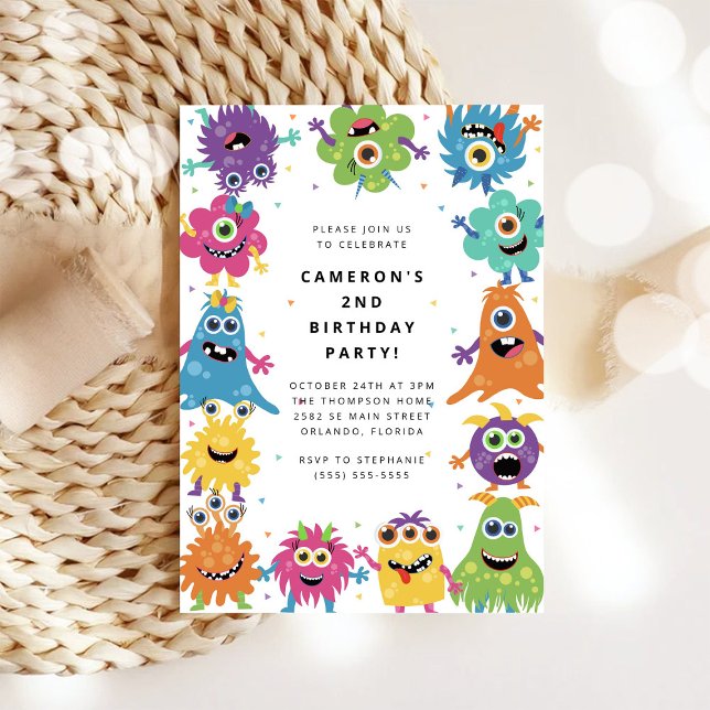 Invitation d'anniversaire pour enfants Monstre Mig (Créateur téléchargé)