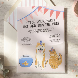 Invitation d'anniversaire pour enfants Pawty Time