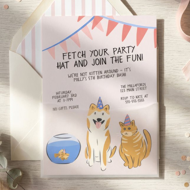 Invitation d'anniversaire pour enfants Pawty Time  (Créateur téléchargé)