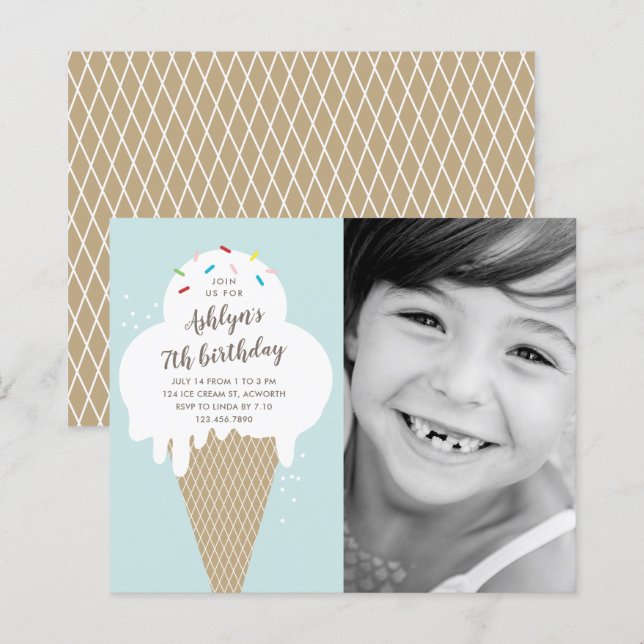 Invitation d'anniversaire pour enfants petit budge (Devant / Derrière)