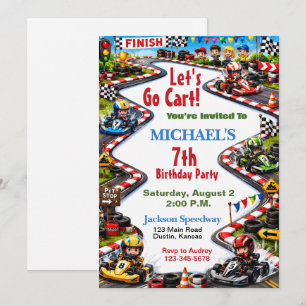 Invitation d'anniversaire pour enfants pour course
