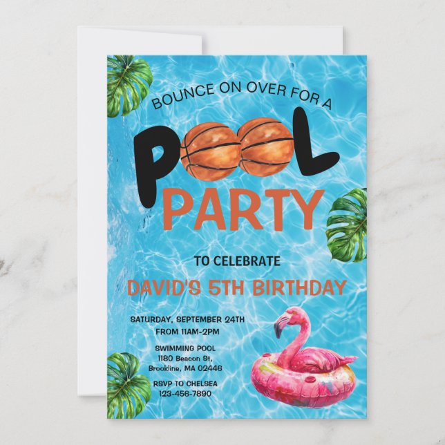 Invitation d'anniversaire pour enfants pour une fê (Devant)