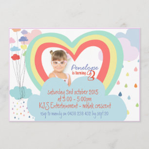 Invitation d'anniversaire pour enfants Rainbow The