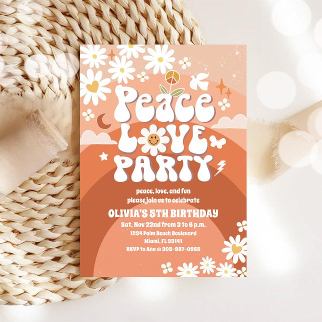 Invitation d'anniversaire pour enfants Retro Daisy (Créateur téléchargé)