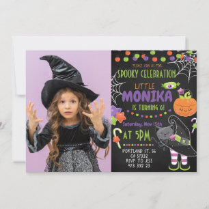 Invitation d'anniversaire pour enfants Sorcière Ch
