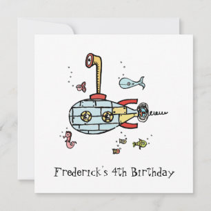 Invitation d'anniversaire pour enfants sous-marins