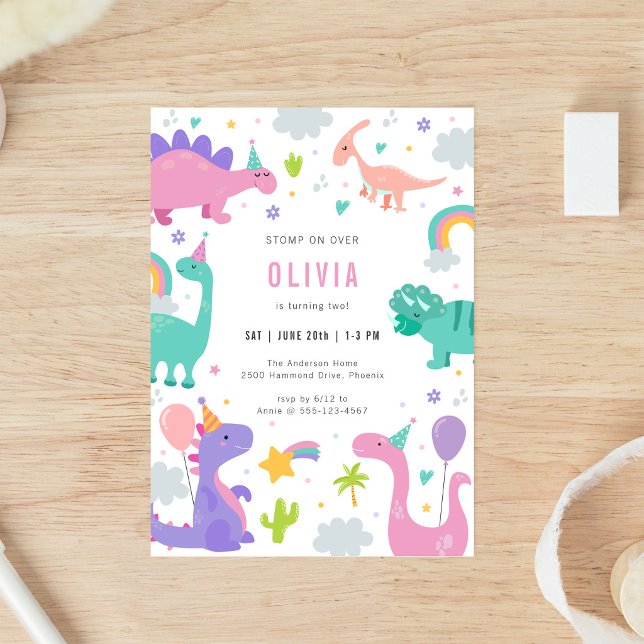 Invitation d'anniversaire pour enfants thème dinos (Créateur téléchargé)