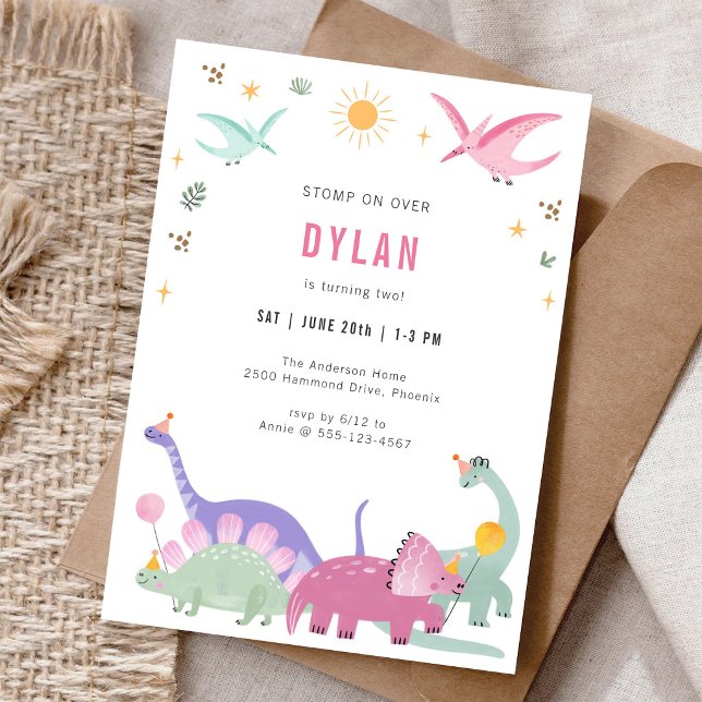 Invitation d'anniversaire pour enfants thème dinos (Créateur téléchargé)