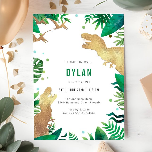 Invitation d'anniversaire pour enfants thème dinos (Créateur téléchargé)
