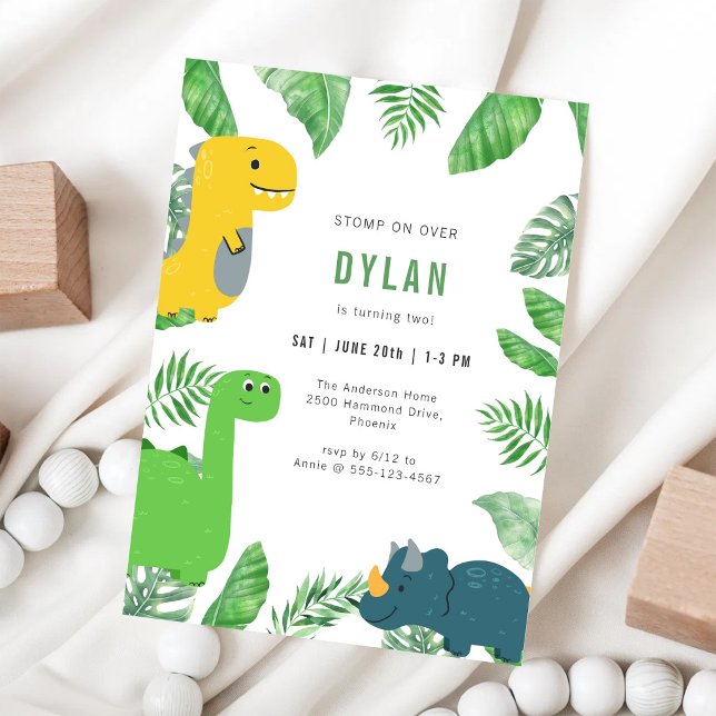 Invitation d'anniversaire pour enfants thème dinos (Créateur téléchargé)