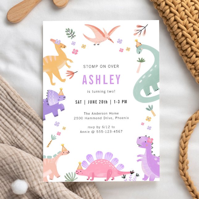 Invitation d'anniversaire pour enfants thème dinos (Créateur téléchargé)