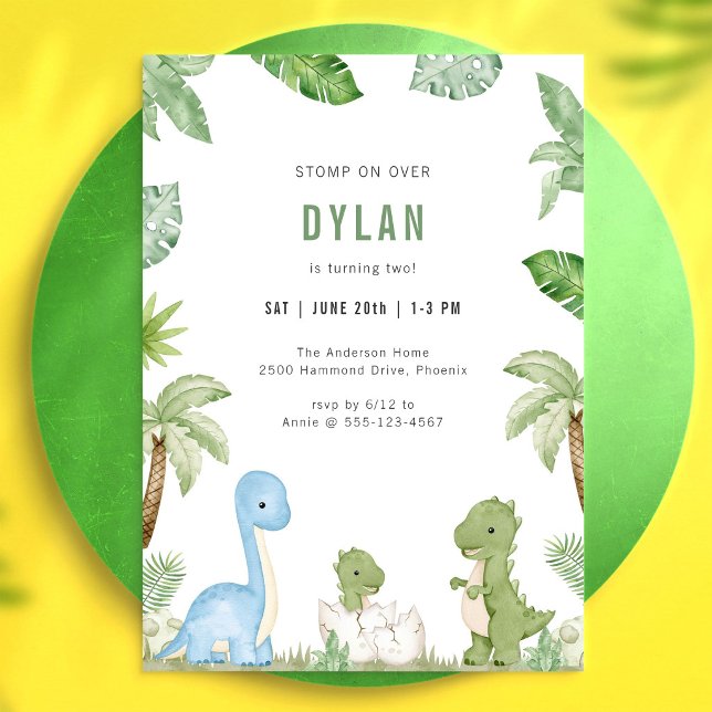 Invitation d'anniversaire pour enfants thème dinos (Créateur téléchargé)