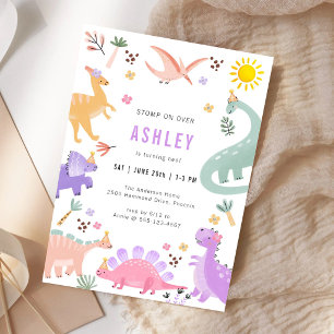 Invitation d'anniversaire pour enfants thème dinos
