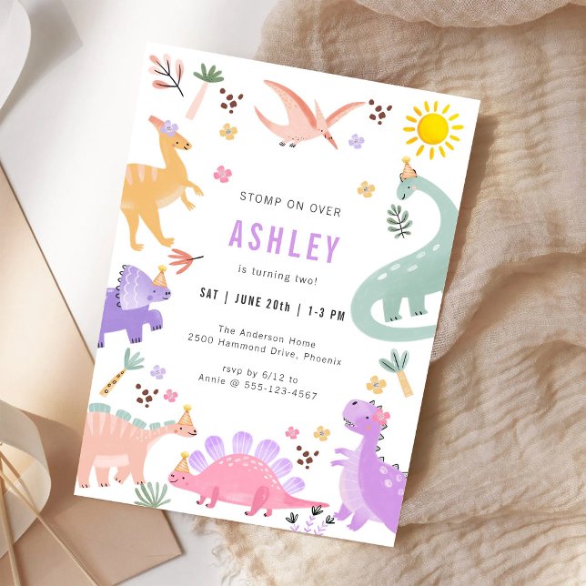 Invitation d'anniversaire pour enfants thème dinos (Créateur téléchargé)