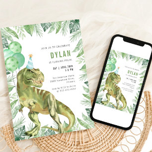 Invitation d'anniversaire pour enfants thème dinos