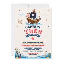 Invitation d'anniversaire pour enfants thème pirat