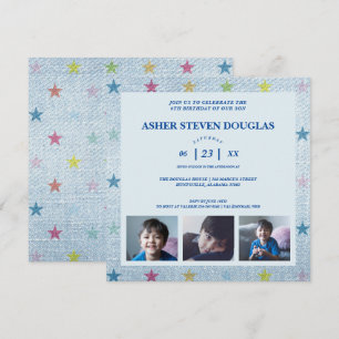 Invitation d'anniversaire pour enfants unisexe en 