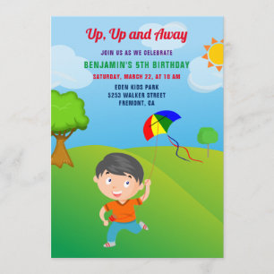 Invitation d'anniversaire pour enfants volant un c