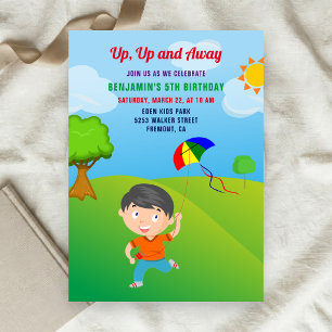Invitation d'anniversaire pour enfants volant un c