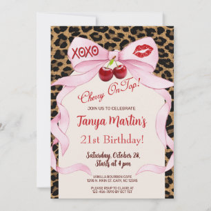 Invitation d'anniversaire pour femme adulte Cerise