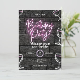 Invitation d'anniversaire pour femmes à lumière né